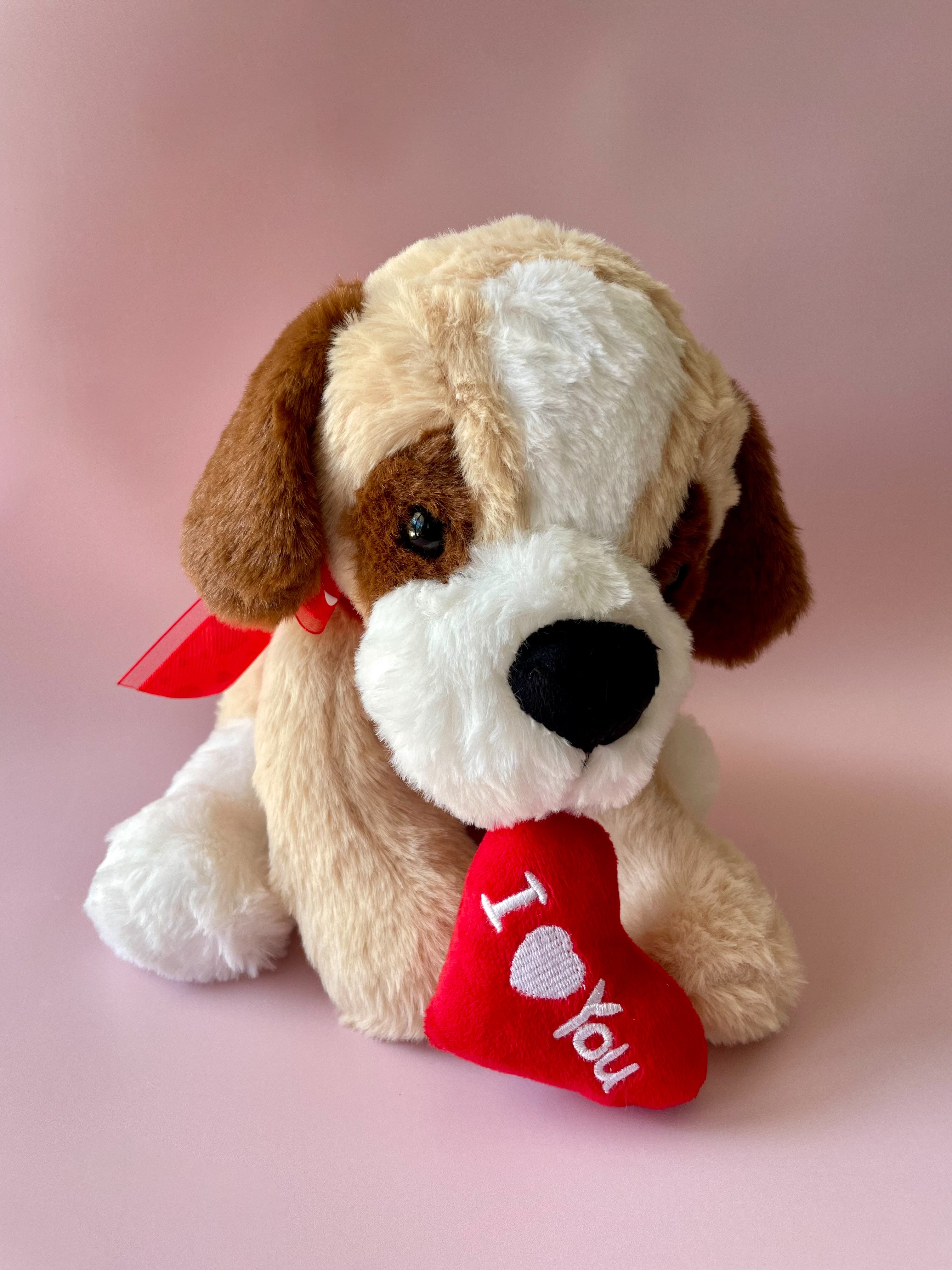 Super Soft Brown Puppy - I Love You (27cm)