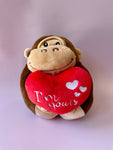 Soft Brown Gorilla With Red Heart - I'm Yours (15cm)