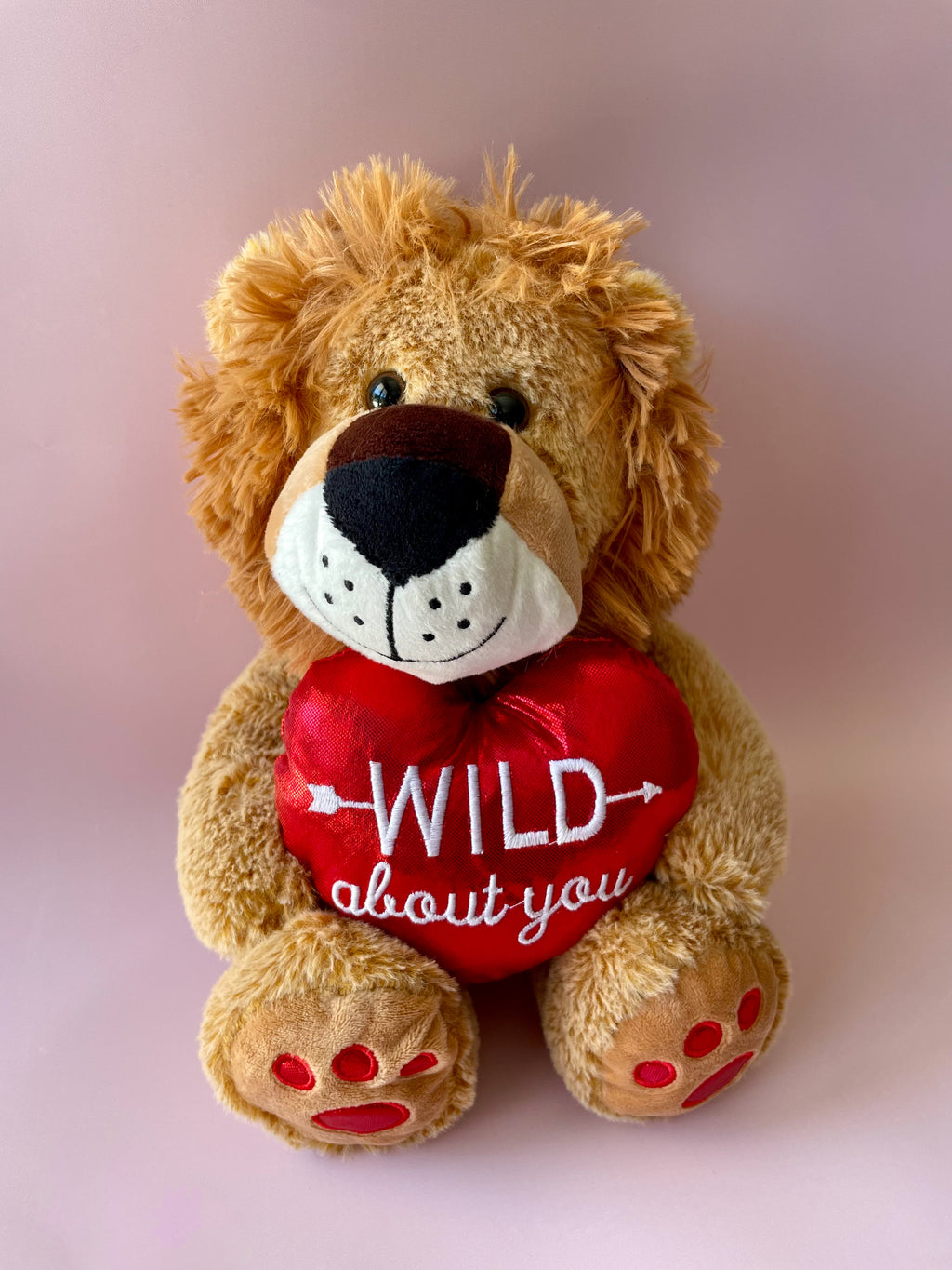 Soft Golden Lion With Red Heart - Wild About You (25cm)