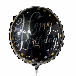 Black Happy Birthday Balloon